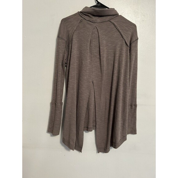 WE THE FREE BROWN COWL NECK Split Back Oversized Sweater Top Size Medium - Picture 5 of 7